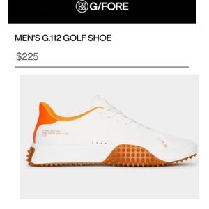 G/FORE MEN'S G.112 Golf Shoe in Snow / Shocking Orange